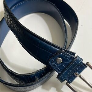 Men's Blue Leather Belt made in Italy